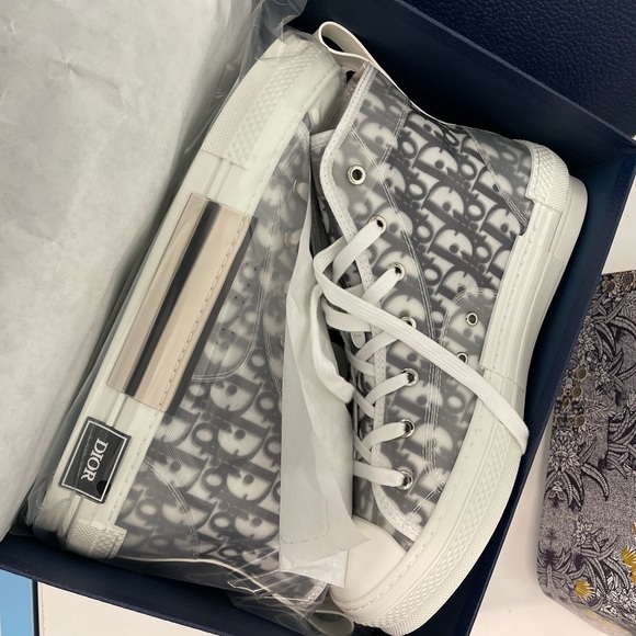 DIOR HOMME:B23 HIGH-TOP in White and Black size 45 - Picture 1 of 14